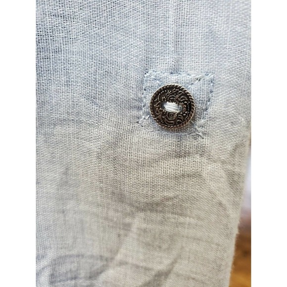 Just Living Women's Solid Gray Polyester Henley Neck Long Sleeve Casual Shirt S - Picture 8 of 12